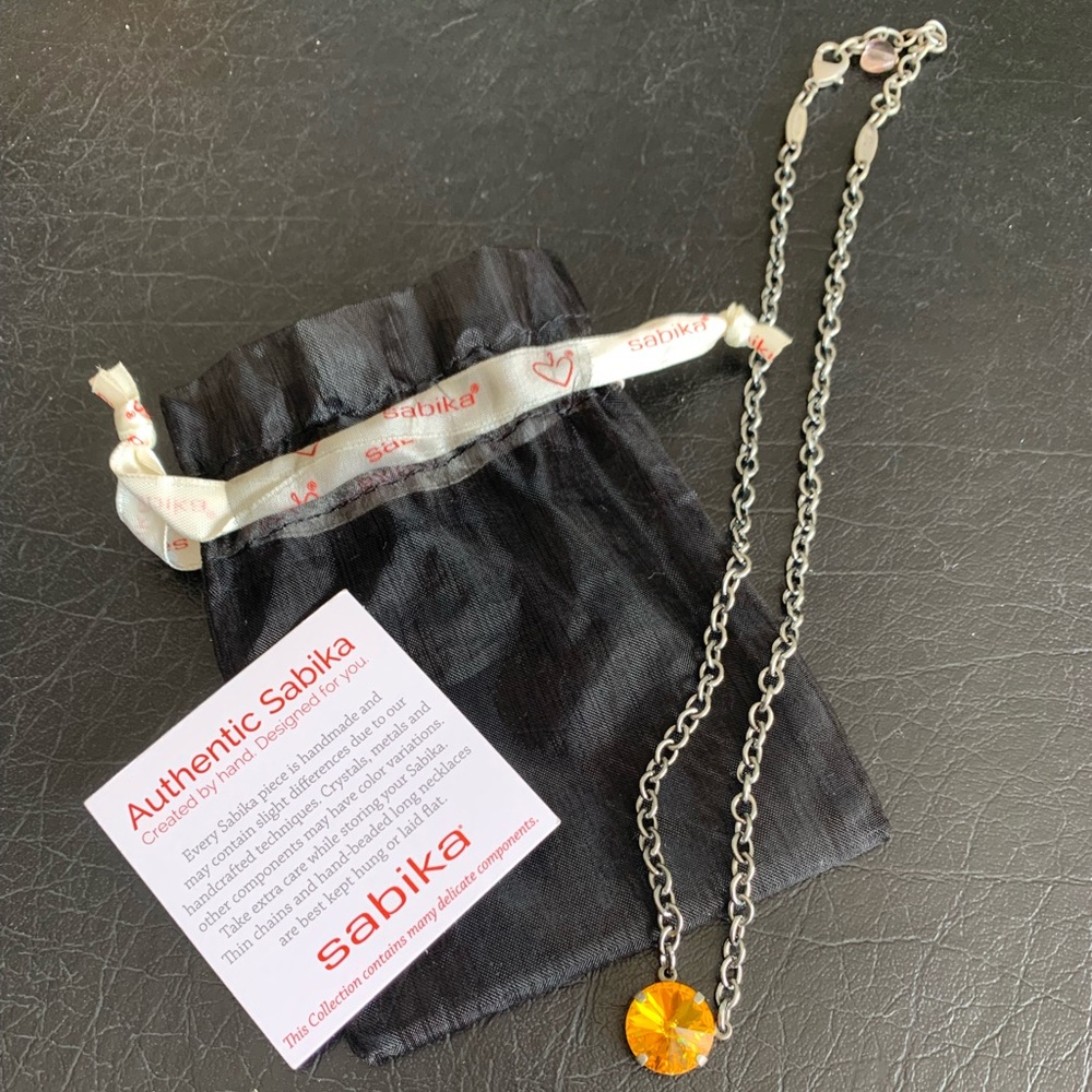 Sabika yellow single stone necklace